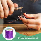0.4mm Jewelry Wire, 26 Gauge 328FT Craft Wire Copper Beading Wire for Jewelry Making/Planting/Weaving/DIY Crafting, Soft Metal Wires [100M, Purple]