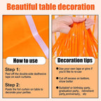 3 Pack 29 x108 Inch Macaron Orange Foil Fringe Table Skirts Metallic Banner for Tinsel Streamer Garland Backdrop for Parade Floats Wedding Thanksgiving Birthday Christmas New Year Party Decoration