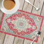 Snycler Table Runner Boho Table Runners Vintage Elegant Farmhouse Table Center Linen Decor for Home Dining Party Entrance (12x18 Inch ,Set of 4) Boho-Pink