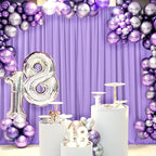 AK TRADING CO. 10 feet x 8 feet IFR Polyester Backdrop Drapes Curtains Panels with Rod Pockets - Wedding Ceremony Party Home Window Decorations - Lavender