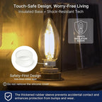FLSNT 60W Equivalent LED Chandelier Light Bulbs, Dimmable LED B11 E12 Candelabra Base Bulbs, 3000K Warm White, 500LM, 6 Pack