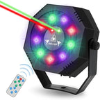 Party Light, Sound Activated DJ Lights with Remote Control, 9 LED Colorful Strobe Disco Light for Indoor Club Parties KTV Halloween Christmas Birthday Decorations Outdoor Glow