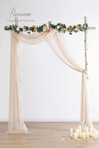 Floroom Wedding Arch Draping Fabric 2 Panels 20Ft Nude Chiffon Fabric Drapes Arbor Drapery Wedding Ceremony Reception Swag Decorations