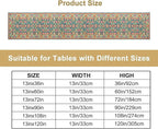 Vintage Boho Floral Table Runner, Rustic Country Farmhouse Teal Red Purple Flower Pattern for Home Kitchen Table Decor Dining Coffee Room Party Decor 13x108in