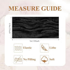 Asee'm 6pcs Cheesecloth Table Runner 120 Inches Long Black Boho Gauze Cheese Cloth Runner 10FT Rustic Sheer Table Runners for Christmas Wedding Party Baby Shower Spring Easter Decoration