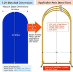 HEMMOTOP Blue Arch Cover 7.2 ft (No Arch Backdrop Stand), Spandex Wedding Balloon Stretchy Arch Backdrop for Photo, Round Top Stand Covers for Party Birthday Baby Shower Anniversary Decoration