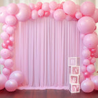 10x10ft Baby Pink Tulle Backdrop Curtain for Parites, Sheer Backdrop Curtains for Wedding Baby Shower Birthday Party Photo Shoot Decorations