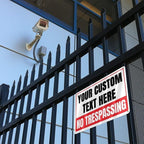 Custom Private Property No-Trespassing Signs - 12 x 8 Personalized Aluminum Metal Rust-Proof Outdoor Signs with Your Text Logo (NO TRESPASSING)