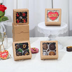 50-Count 4x4x2 Food-Safe Brown Bakery Boxes - Multi-Use Pastry & Treat Packaging for Cookies, Truffles & Wedding Favors (Stackable Gift Boxes for Cakes, Pies & Cinnamon Rolls)