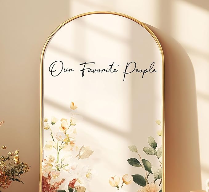 Our Favorite People Seating Chart Decal Wedding Seating Chart Header Decal for Mirror Our Favorite People Welcome Sign Wedding Welcome Vinyl (Black, Width 17")