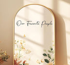Our Favorite People Seating Chart Decal Wedding Seating Chart Header Decal for Mirror Our Favorite People Welcome Sign Wedding Welcome Vinyl (Black, Width 17")