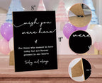 Wish You Were Here, Wedding Memorial Sign, 8x11 Black Minimalist Style Memorial Table Sign for Wedding, Wedding Decorations, Memorial Gifts For Loss of Loved One -2