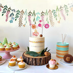 2PCS Flower Party Banner Wildflower Party Decorations Double-Sided Waterproof Flower Garland Baby Shower Birthday Tea Party Supplies Garden Picnic Wedding Backdrop Indoor Outdoor