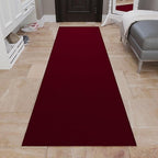 Sweet Home Stores SH Non-Slip Solid Rubberback Indoor Runner Rug for Kitchen, Hallways, Bathroom, Entrance, Bedroom, 2'7" x 12', Red