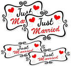 Just Married Car Magnet Set, Marry Me Magnetic Sign for Car Wedding Decoration White 4 PCS(2 Large 12 * 8 in + 2 Small 12 * 4 in)