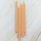 YAOSHENG Premium Disposable Waves Striped Drinking Paper Straws, Pack 100 Orange Waves Paper Straws for Cocktail Party Supplies,Birthday,Bridal/Baby Shower,Juice,Shakes (Orange Waves)