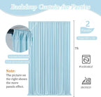 10 x 7 Feet Light Blue Backdrop Curtain for Partie, Background Curtains for Photoshoot, Birthday, Wedding, Halloween, Thanksgiving, Christmas Day, New Year Party Decorations 5Ft x 7Ft, 2 Panels
