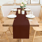 2 Pack Chocolate Long Table Runner 12 x 108 Inch Solid Color Farmhouse Runners Coffee Table Dresser for Daily Party Home Decoration