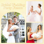 50Set Wedding Hand Fans Party Favors White Paper Folding Handheld Fans Bulk, DIY Bamboo Fans with Thank Tag Organza Bag for Guests Bridal Dancing Props Church Decoation