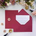 50 Pack 4x6 Envelopes Letter Size, Red A4 Envelopes Self Seal for Wedding Invitation, Envelope 4.3x6.3 for Greeting Cards, Photos, Baby Shower, Graduation, Thank You Cards, Announcements