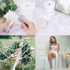 Faux Pearl Beads Garland - 10mm Christmas Tree Beads, 11 Yards White Pearl Strands Spool for Wedding Party & Christmas Tree Decoration