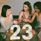 Pooqla Decorative Led Light Up Number Letters, White Plastic Marquee Number Lights Sign for 23th Birthday Party Wedding Decor Battery Operated Number (23)