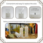 Flickering Flameless LED Candles, 9 Pcs with Embedded Star String, Acrylic LED Pillar Candles with Remote, Suitable for Home Decoration (White)