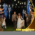 50 Pcs Wedding Fairy Wands with Bells Foil Tinsel Ribbon Stick Wands Tinsel Party Streamers with Bell Glittery Bridal Wedding Send Off Ideas Holiday Celebration (Dark Blue)