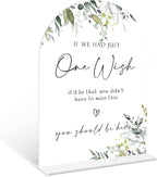 Greenery Wedding Memorial Sign, 6 x 8 Inch White Arch Acrylic Wedding Sign with Holder, Wedding Sign for Ceremony and Reception, Wedding Decoration, Wedding Supplies - LY10