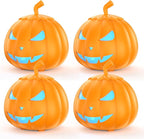 Fog Machine with LED RGB Lights, 800W Halloween Fog Machine with Remote Control, Pumpkin Smoke Machine 12 Colors Lighting Effect for Halloween Band DJ Show Club Outdoor Camping, 4 Pack