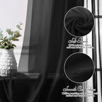 SiinvdaBZX 2 Panels Wedding Arch Draping Fabric 30" x 240" Black Polyester Chiffon Fabric for Multiple Occasions