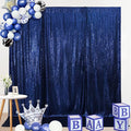 SquarePie Sequin Backdrop Not See Through Thick Stain Background for Photography Glitter Curtain Party 7FT x 7FT Navy Blue