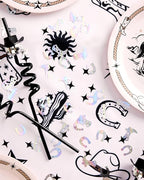 xo, Fetti Black + Iridescent Western Confetti - 200 pc | Rodeo Bachelorette Tablescape, Ranch Birthday Party Decoration, Cowgirl Table Decor, Cowboy Kids Party Supplies