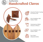 50 Pack 0.75" Square Head Iron Clavos Decorative Nails – Rusted – Handmade Rustic Square Fasteners for Farmhouse Shutters, Faux Wood Beams, Barn Doors, Shutters, and Gates – Ornamental Wood Accent