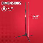 Gator Frameworks Standard Tripod Microphone Stand with Adjustable Height and Both 3/8" and 5/8" Adapters (GFW-MIC-2000)