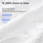 White Sheer Curtains for Living Room Boho Rod Pocket Light Filtering Curtain Drapes 95 inches Long 2 Panels Set with Floral for Bedroom 3D Flocked Texture & Rococo Motifs Window Curtains 52"W*95"L
