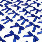 Bright Creations Gift Bows with Twist Ties 100Ct - 3-Inch Satin Bows & 5.7-Inch Polyester Ties, Dark Blue - Gift Wrap Ribbon for Party Favor & Treat Bags