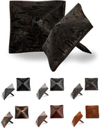 25 Pack 1.25" Square Head Iron Clavos Decorative Nails – Unfinished – Handmade Rustic Square Fasteners for Farmhouse Shutters, Faux Wood, Barn Doors, Shutters, and Gates – Ornamental Wood Accent