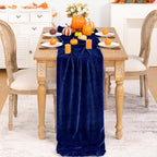 Royal Blue Velvet Table Runner Fall Thanksgiving Table Runner 20 x 120 Inch Luxurious Elegant Velvet Fabric Friendsgiving Table Decorations for Christmas Dinner Wedding Bridal Baby Shower