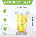 16oz Disposable Stemless Glasses With Strawless Sip Lids,PET Disposable Drinking Cups,Clear Plastic Wine Glasses for Parties Birthday,Wedding,Meeting,Christmas Party Supplies (50, Transparent)