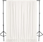 DWCN 10x8 FT Ivory Backdrop Curtains for Parties, Photography Backdrop Drapes with Rod Pockets for Wedding Decorations Stage Birthday Family Gatherings, 2 Panels 5ft x 8ft