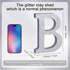 TONIFUL 8 Inch Silver Glitter Letter B Table Centerpiece A-Z Silver Birthday Party Decorations,Silver Alphabet B for Birthday,Chrismas,Graduation,Bridal Shower,Wedding,Anniversary Party Supplies
