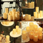 9pcs Flameless Flicking LED Candles with Remote, Battery Operated Candles, Electric Candle for Dining Tables and Fireplaces