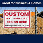 Custom Signs Outdoor Metal - 12 x 8 Personalized Aluminum Sign for Office, Home, Business, Decor, Customiz Customized Rust-Proof Sign (Red Text Box)