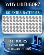 20 Pack Fairy Lights Battery Operated 60 Extra Batteries, 3 Modes 6.5ft 20 LED Mini String Lights, Waterproof Silver Wire Firefly Starry Lights for DIY Wedding Christmas Party, Cool White