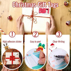 500 PCS Tags - Santa Claus Stickers, Self-Adhesive Cartoon Christmas Tags for Festival & Holiday Decor
