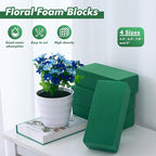 8 Pcs Floral Foam Blocks for Fresh & Artificial Flowers, 7.8" L x 3.5" W x 2.4" H Wet & Dry Green Flower Foam for Indoor Outdoor Floral Arrangements, Foam Bricks for Wedding, Birthdays, Home Décor