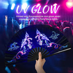 SYNTECSO Folding Hand Fan for Rave, Boots on The Ground Fan, Large Folding Fan for Drag Queen, Women and Men，Clacking Fans for Line Dancing，Parties, Music Festivals, EDM and Decoration