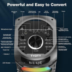 Portable Bluetooth Speaker 100W Big Powerful Wireless Boombox TWS Pairing Loud Stereo Sound Deep Bass Large Party Speakers with Subwoofer LED Lights for Outdoor Home Camping