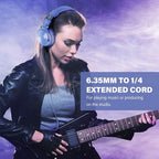OneOdio Wired Over Ear Headphones Studio Monitor & Mixing DJ Stereo Headsets with 50mm Neodymium Drivers and 1/4 to 3.5mm Jack for AMP Computer Recording Podcast Keyboard Guitar Laptop - Light Blue